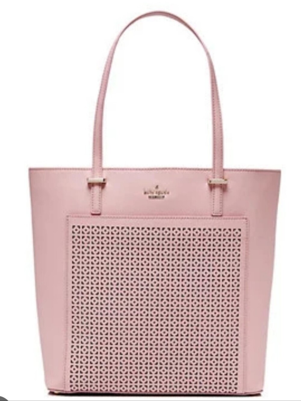 Kate Spade pink perforated leather tote